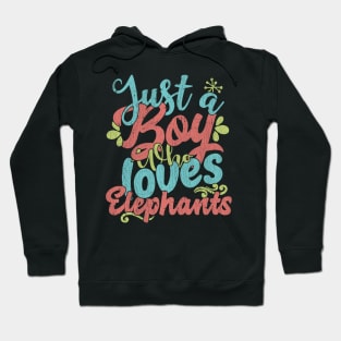 Just A Boy Who Loves Elephants Gift graphic Hoodie